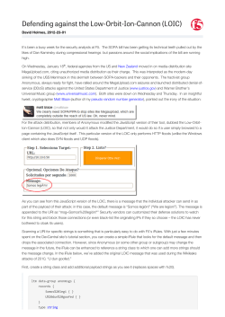 Defending against the Low-Orbit-Ion-Cannon (LOIC)