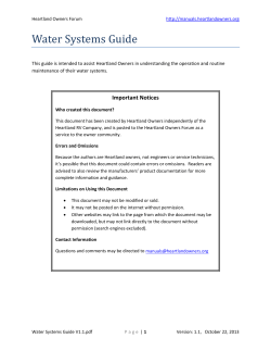 Water Systems Guide - Heartland Owners Manuals