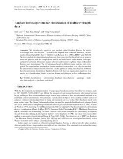 Random forest algorithm for classification of multiwavelength data &lowast;