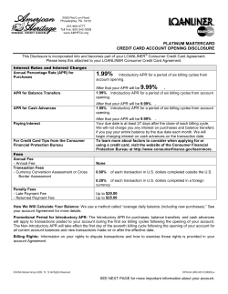Merchant Direct Platinum Disclosure