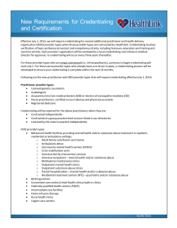 New Requirements for Credentialing and Certification