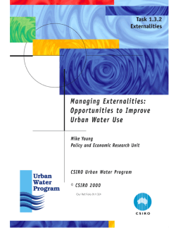 Managing Externalities:Opportunities to improve urban