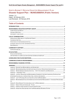 Mundubbera Disaster Support Group Plan
