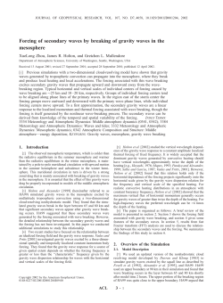 Forcing of secondary waves by breaking of gravity