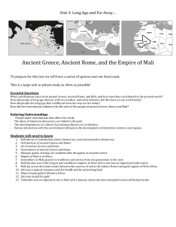 Ancient Greece, Ancient Rome, and the Empire of Mali