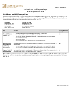 Instructions for Requesting a Hardship Withdrawal MGM Resorts