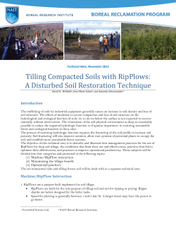 Tilling Compacted Soils with RipPlows: A Disturbed Soil
