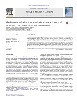 IJRM Replication corner - Duke University`s Fuqua School of