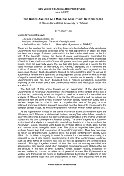 the queen ancient and modern: aeschylus