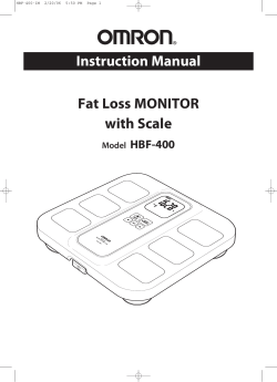 Instruction Manual Fat Loss MONITOR with Scale