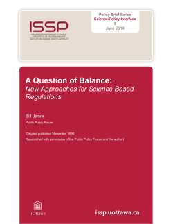 A Question of Balance: New Approaches for Science Based