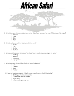 1 1. What is the name of the animal that is a member of the horse