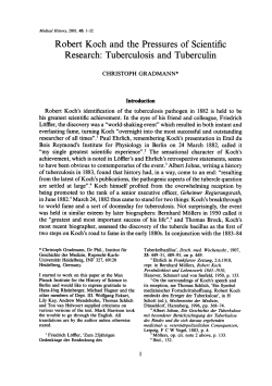 Robert Koch and the Pressures of Scientific