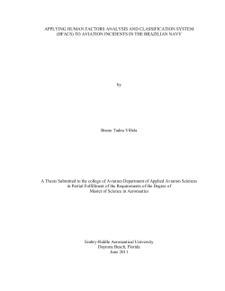 APPLYING HUMAN FACTORS ANALYSIS AND CLASSIFICATION
