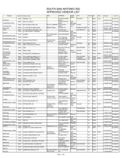 Approved Vendor List  - South San Antonio Independent School