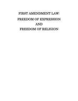 first amendment law: freedom of expression and freedom of religion