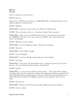 Bingo! by Allan Stratton 1 BINGO! (Excerpt) (There is a sharp knock