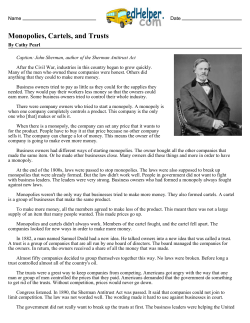 Monopolies, Cartels, and Trusts