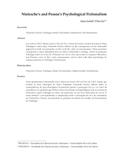 Nietzsche`s and Pessoa`s Psychological