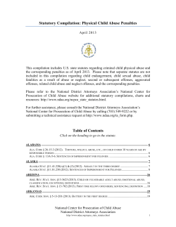 Statutory Compilation: Physical Child Abuse Penalties Table of