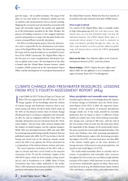 climatE changE and FrEshwatEr rEsourcEs: lEssons From ipcc`s