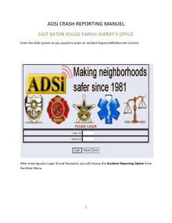 ADSi CRASH REPORTING MANUEL - East Baton Rouge Sheriff`s