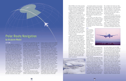A 747-400 airplane is considered to be in the polar region if