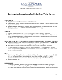 EyeLid PostOp Instructions - Oculoplastic Consultants of the Carolinas