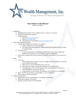 Don`t Major in the Minors!