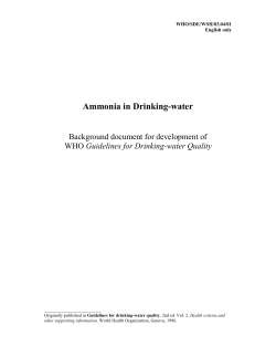Ammonia in Drinking-water - World Health Organization