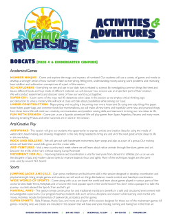 ActivitieS AdventureS - Riverside Presbyterian Day School