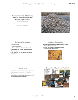 Limestone Advantages Limestone Disadvantage Project Goals