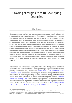 Growing through Cities in Developing Countries