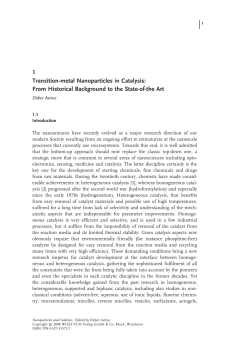 Transition - metal Nanoparticles in Catalysis: From Historical