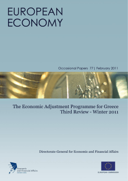 the economic adjustment for Greece third review winter 2011