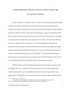 Lookout Beyond!: Winslow Homer and the Gilded Age