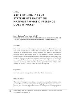are anti-immigrant statements racist or nativist?
