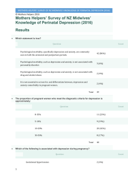 Mothers Helpers` survey of NZ Midwives` knowledge of perinatal