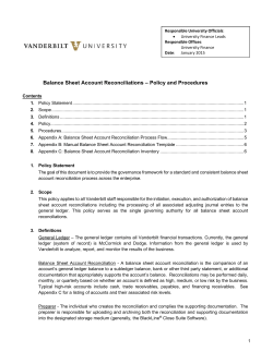 Balance Sheet Account Reconciliations &ndash; Policy and