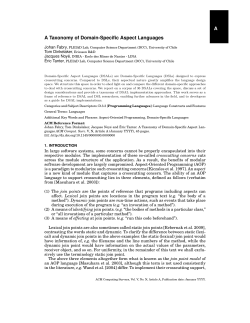 AA Taxonomy of Domain-Specific Aspect Languages