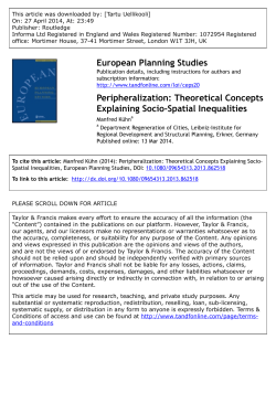 Peripheralization: Theoretical Concepts Explaining Socio - UEF-Wiki