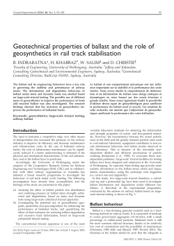 Geotechnical properties of ballast and the role of