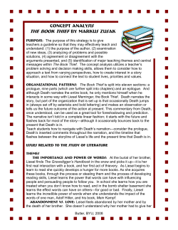 CONCEPT ANALYSIS The Book Thief by Markus Zusak