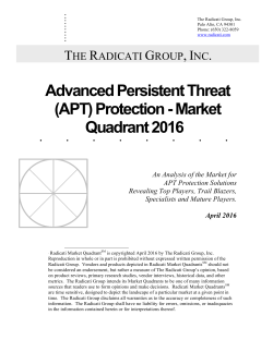 (APT) Protection - Market Quadrant 2016