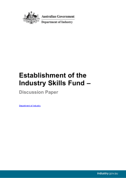 Establishment of the Industry Skills Fund