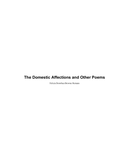 The Domestic Affections and Other Poems
