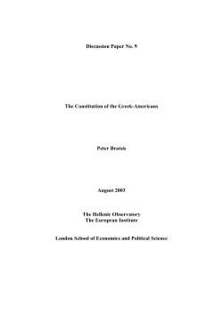 Discussion Paper No. 9 The Constitution of the Greek
