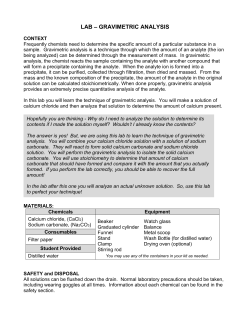 lab &ndash; gravimetric analysis