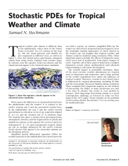 Stochastic PDEs for Tropical Weather and Climate Samuel N