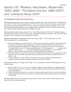 Realism, Naturalism, Modernism, 1940-1960